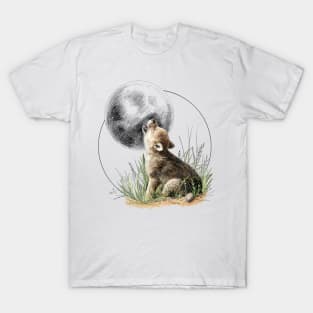 Little wolf and moon T-Shirt